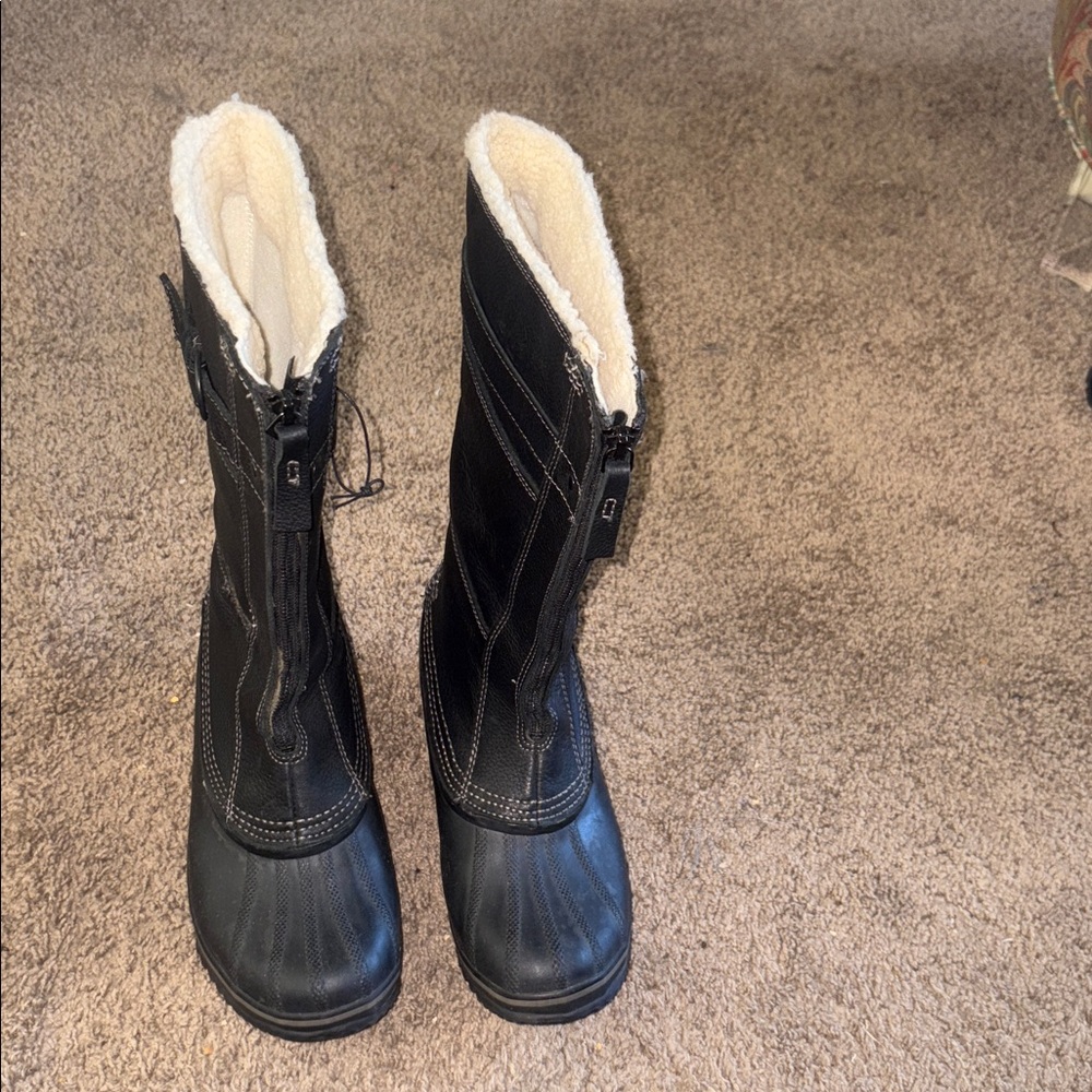 Sorel Leather Tall Fur Lined Waterproof Boots 9